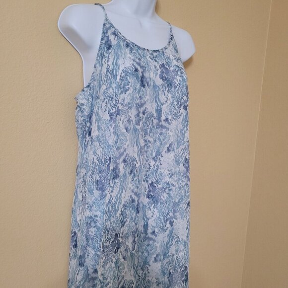 Old Navy Maxi Dress Sleeveless Tie-Front Lightweight Summer Tropical Size M - Picture 10 of 10